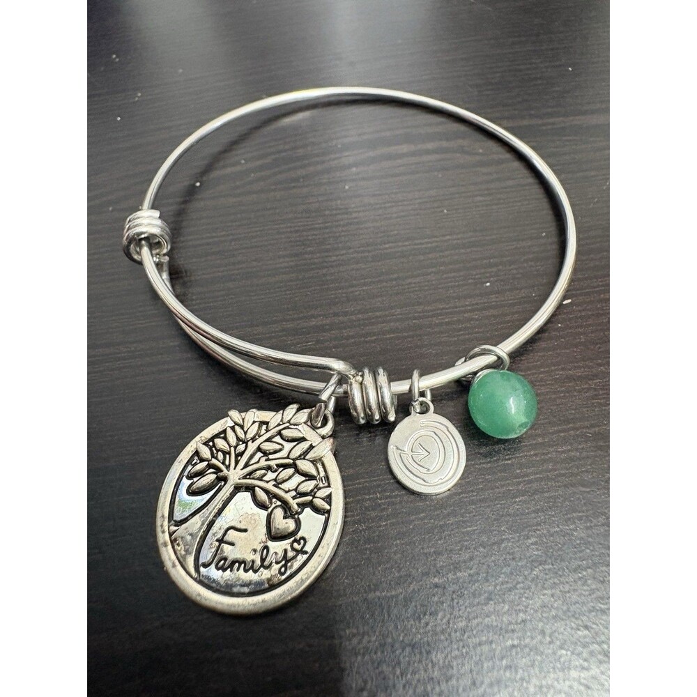 Love This Life Family Tree Expandable Stainless Steel Charm Bracelet 7 3/4”